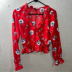 Divided red blouse size 4